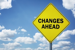 Street sign saying changes ahead